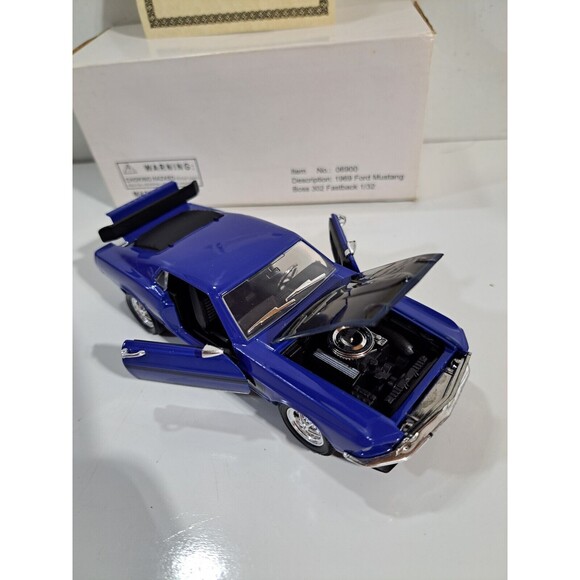 Arko 06900 1:32 Die Cast 1969 Ford Mustang Boss 302 Muscle Car w/Box - Picture 10 of 13
